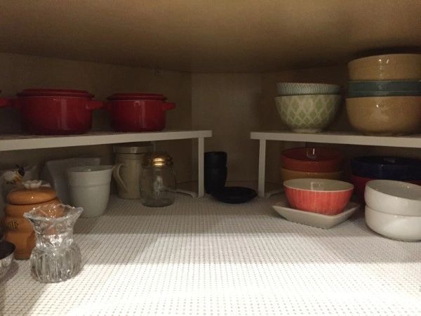 Corner pantry — serving pieces within easy reach